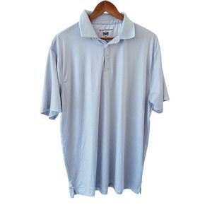 Hickey Freeman Polo Shirt Mens Size XL Blue Geometric Print Performance Golf Top